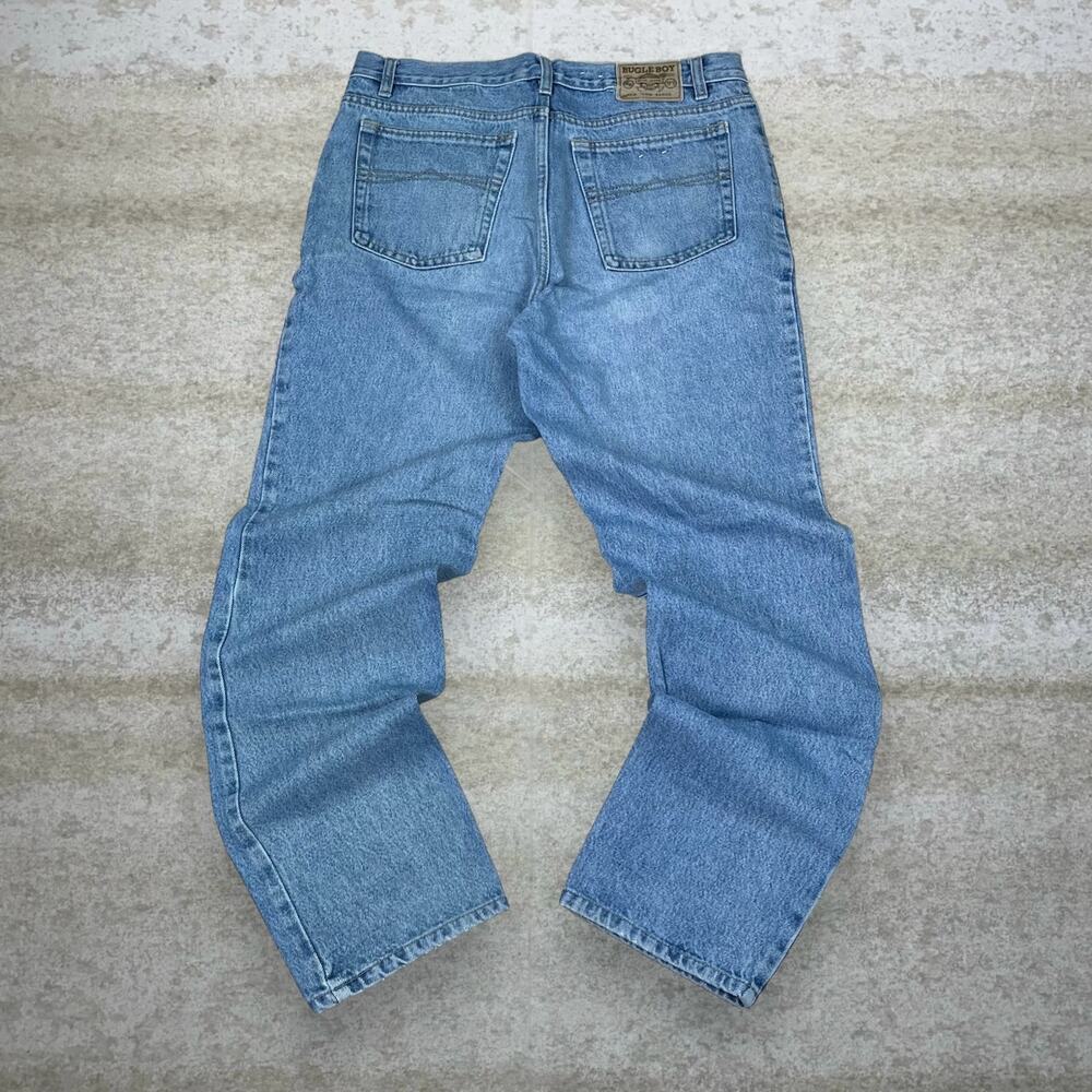 Vintage 90s Bugle Boy Jeans 34x32 Straight Fit Light Wash BBC Essential Denim